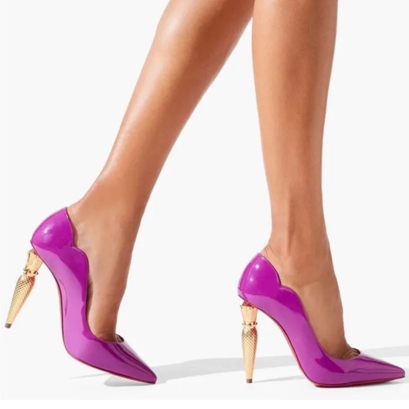 Christian Louboutin Shoes - Christian Louboutin Lipchick Purple Patent Leather Kismet Pumps Size EU 37.5